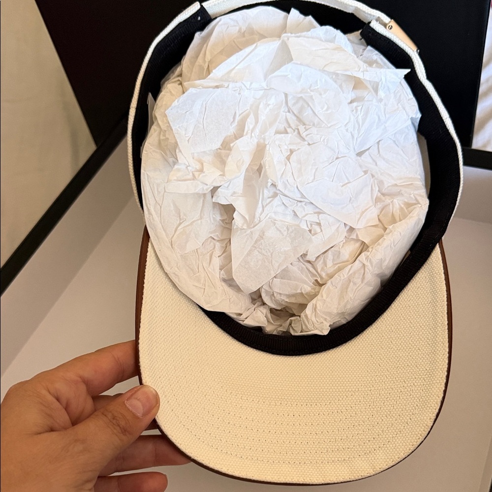 Burberry Canvas TB Monogram Baseball Cap with white/black Trim - Picture 5 of 8